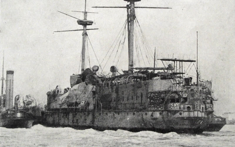 HMS Edinburgh after use as target, 1908 