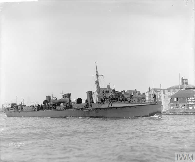 HMS Fawn inshore 