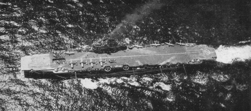 HMS Formidable seen from above 