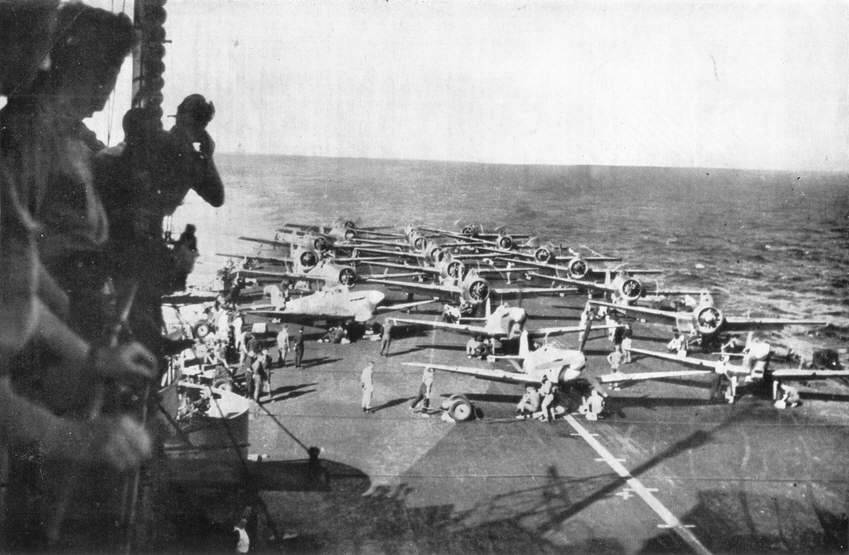 Seafires and Wildcats on HMS Formidable 