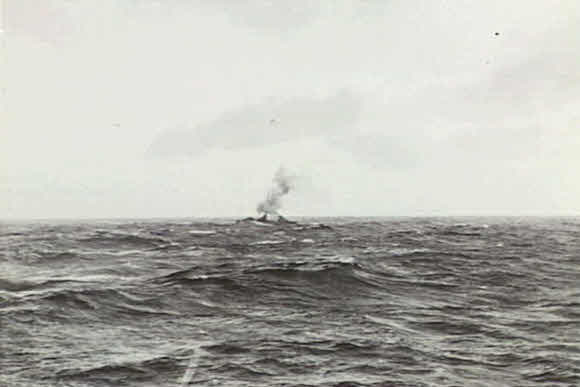 HMS Glowworm during battle with the Hipper 
