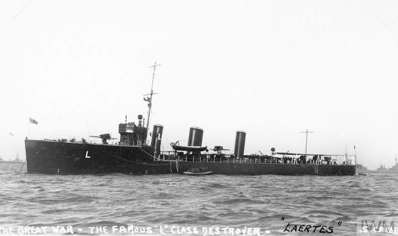 HMS Laertes from the left