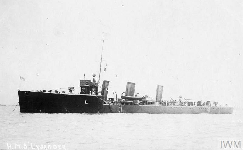 HMS Lysander from the left 