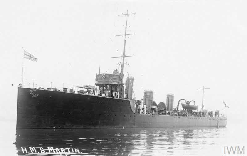 HMS Martin from the left 