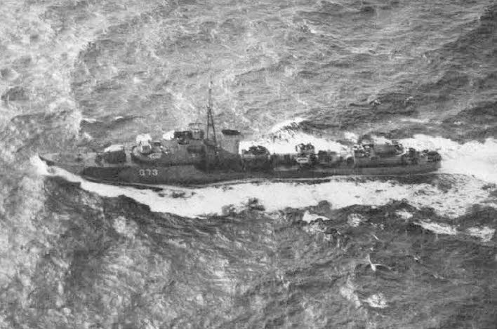 HMS Meteor from above 