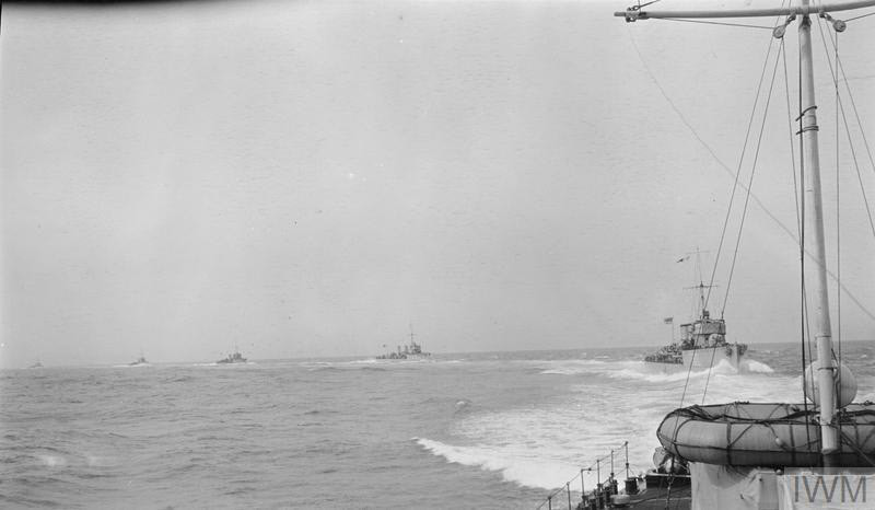 HMS Moresby leading 13th Flotilla