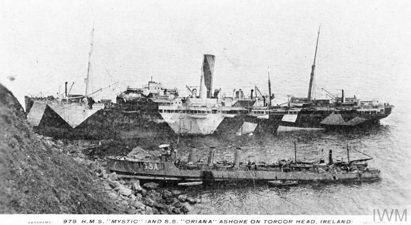 HMS Mystic and SS Oriana aground, Torcor 