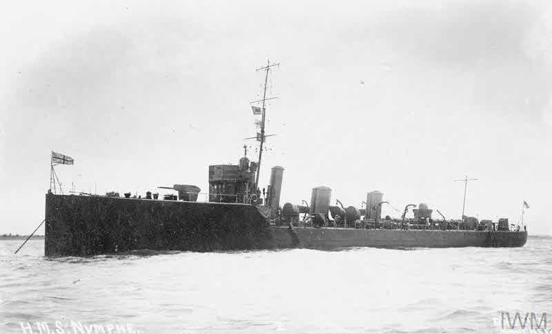 HMS Nymphe from the left 