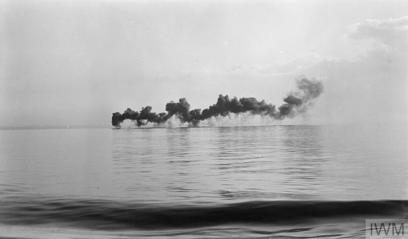HMS Oracle making smoke 