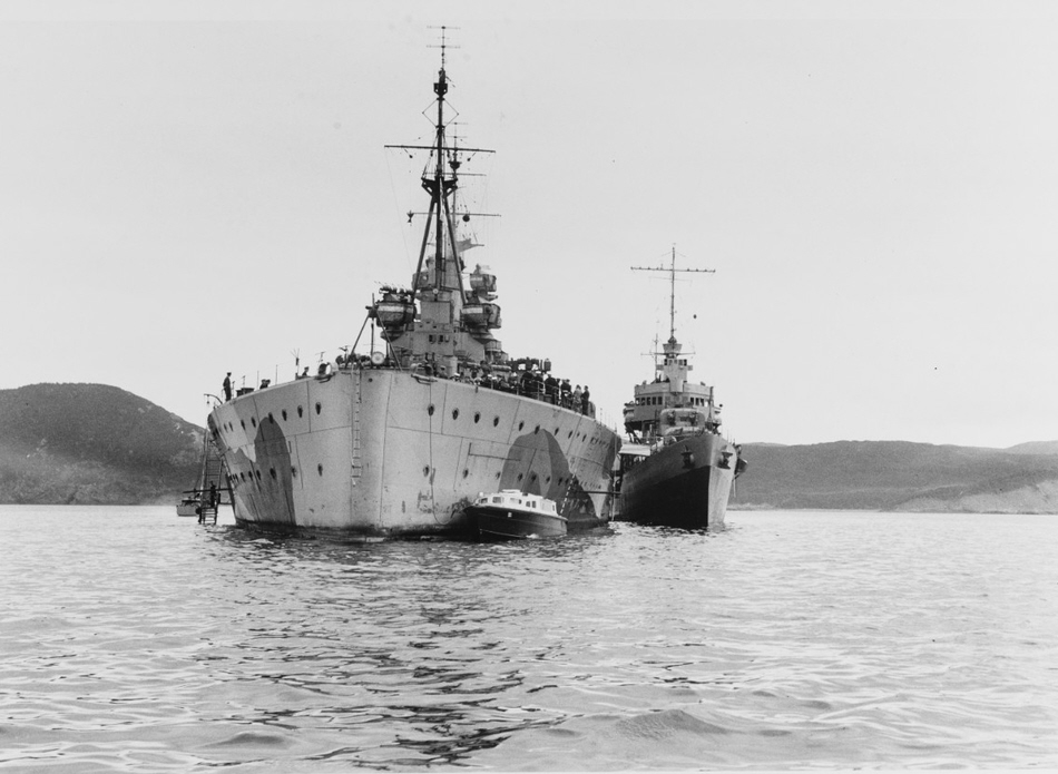 HMS Prince of Wales and HMS McDougal (DD-358)