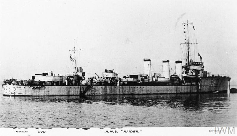 HMS Raider from the right 