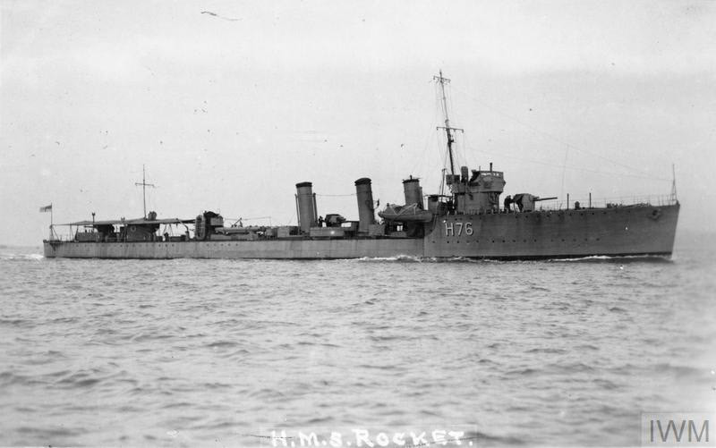 HMS Rocket from the right 