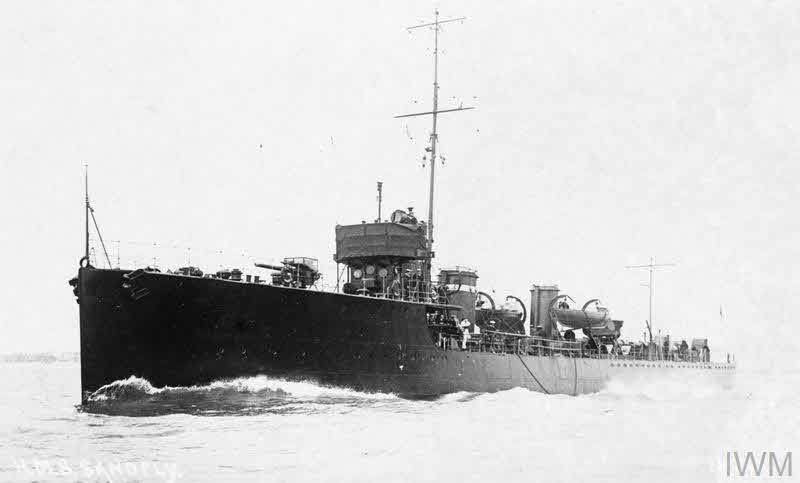 HMS Sandfly from the left