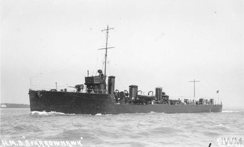 HMS Sparrowhawk from the left 