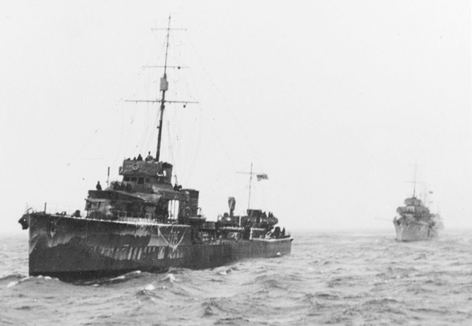HMS Valkyrie leading the 13th Flotilla in the Baltic, 1919 