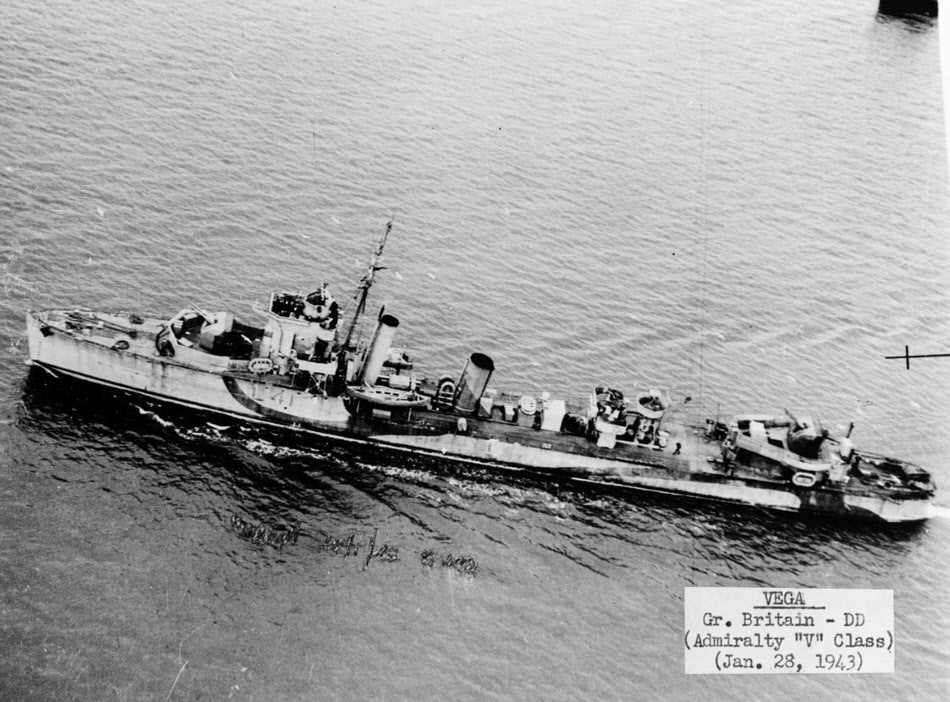 HMS Vega in 1943 