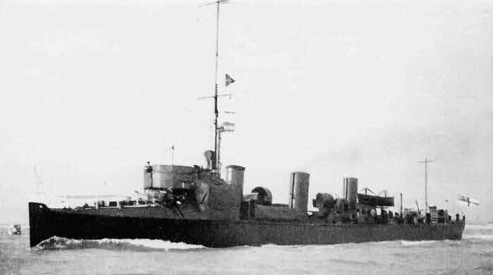HMS Velox from the left 
