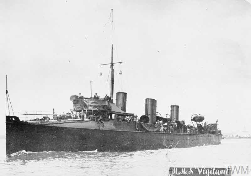 HMS Vigilant at sea 