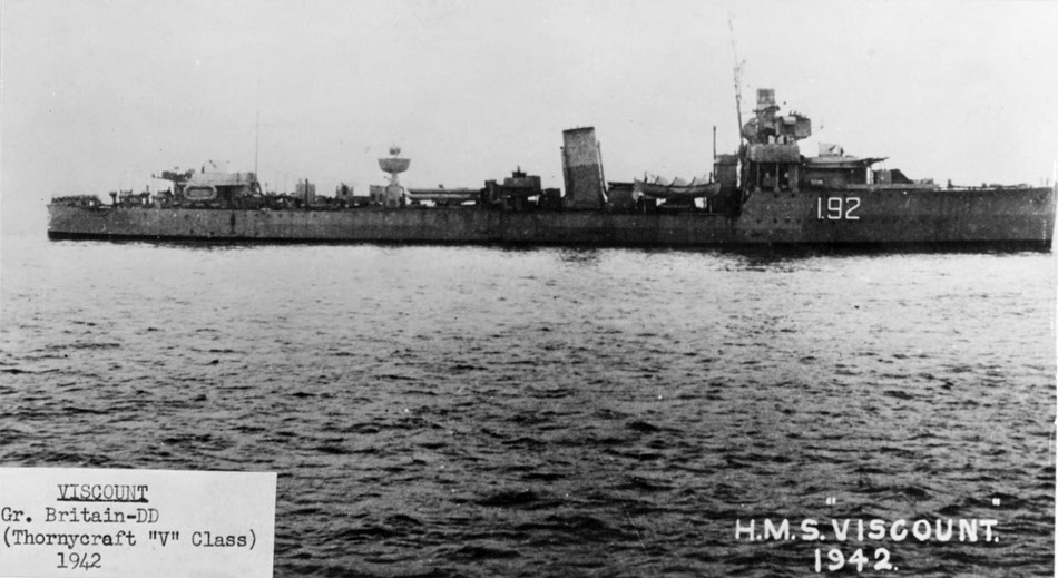 HMS Viscount in 1942 