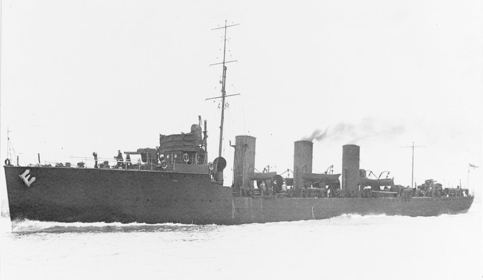HMS Wolverine from the left 