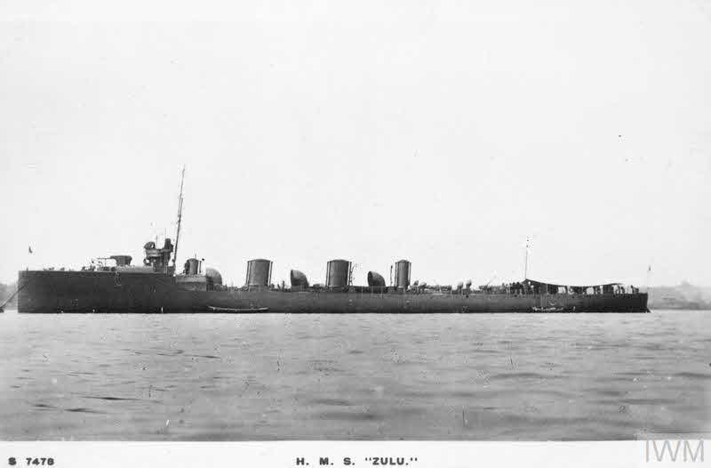 HMS Zulu from the left 