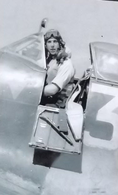 Ian Walters in the cockpit of a Spitfire 