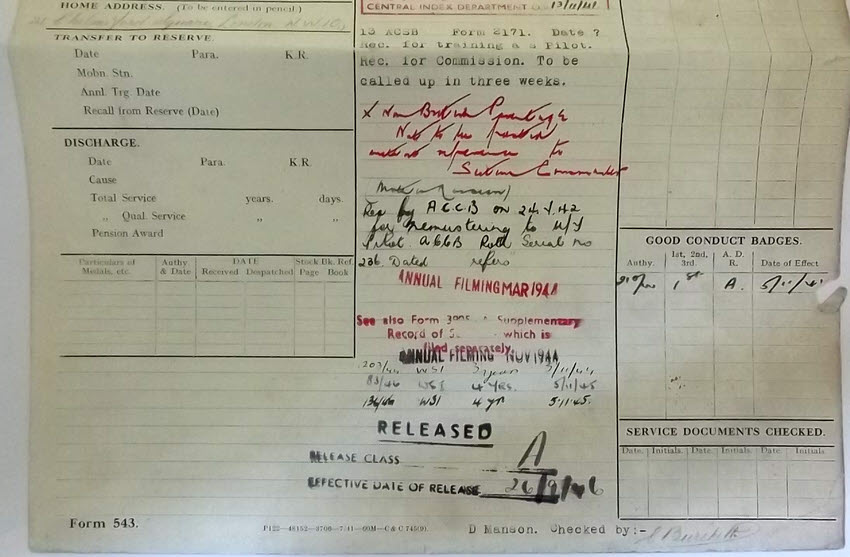 Service Record of Ian Walters, 322 Squadron (Front Bottom) 