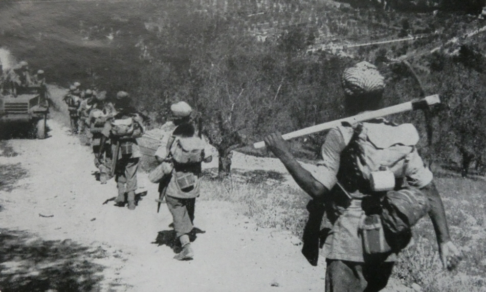 Indian Troops approaching the Arno 