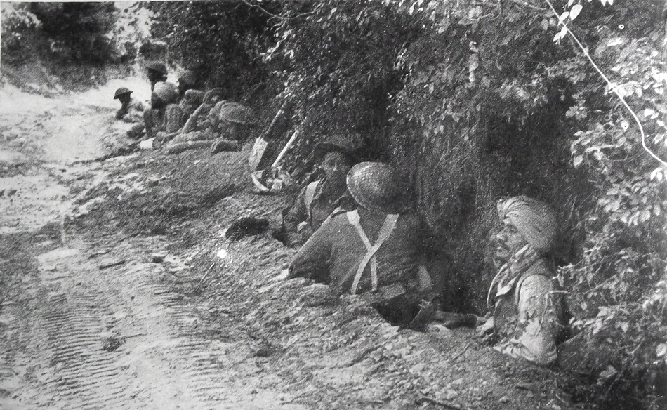 Indian Troops in Slit Trench, Rapido Front, 1944 