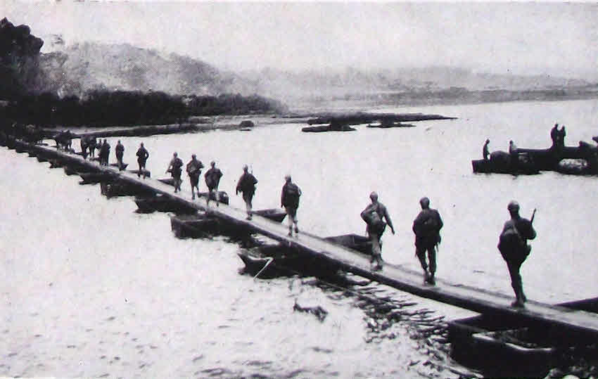 Infantry Pontoon Bridge, Okinawa 