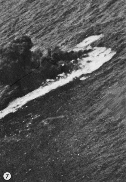 Kawanishi H8K 'Emily' burning on the sea 