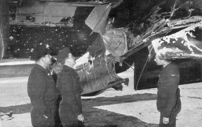 Damage to Avro Lancaster 