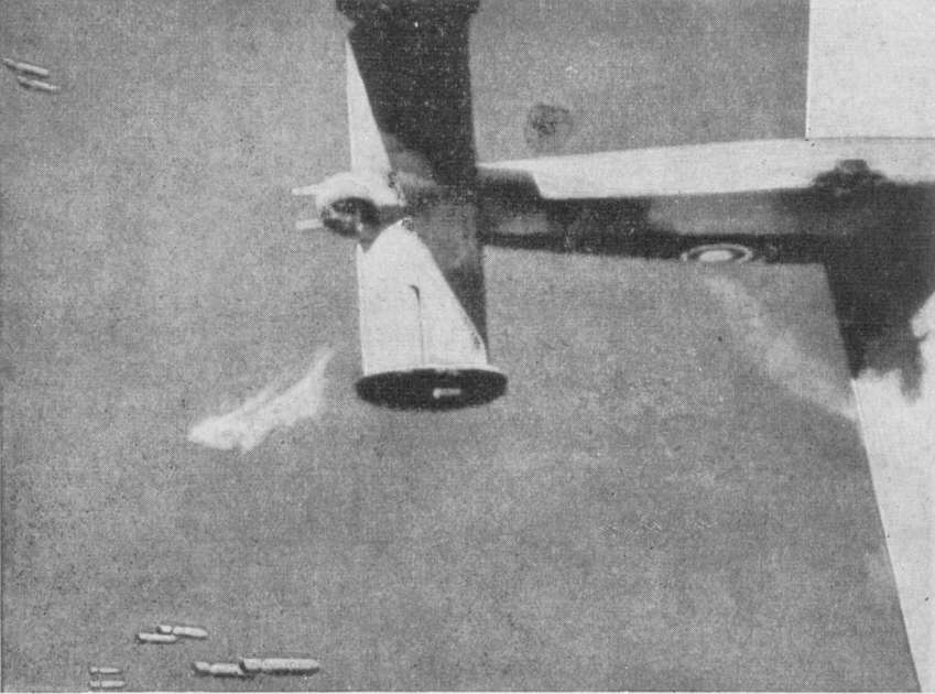 RAF Liberator attacking ships in the Mediterranean in 1942