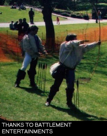 The Longbow being firing, demonstrated by Battlement Entertainments