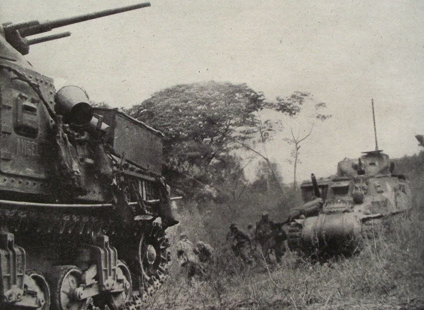 M3 Stuart Tanks ambushed, Burma 