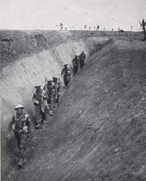 British Troops in Anti-Tank Ditch on Mareth Line 