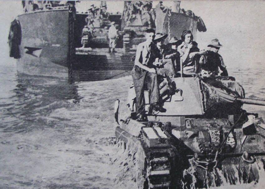 Matilda Tank lands at Toko Beach, Bougainville 