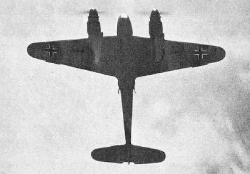 Messerschmitt Me 210A from below 