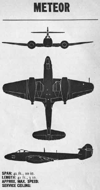 Plans of the Gloster Meteor F.I 
