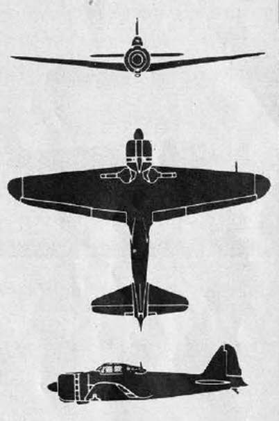 Plans of Mitsubishi A6M2 Zero 