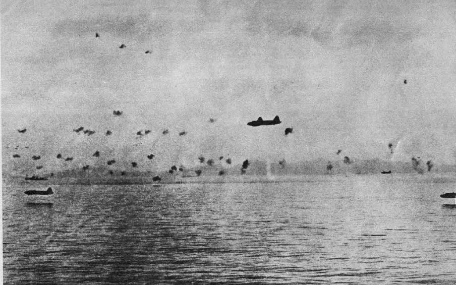 Mitsubishi G4M Betties attack at Guadalcanal 