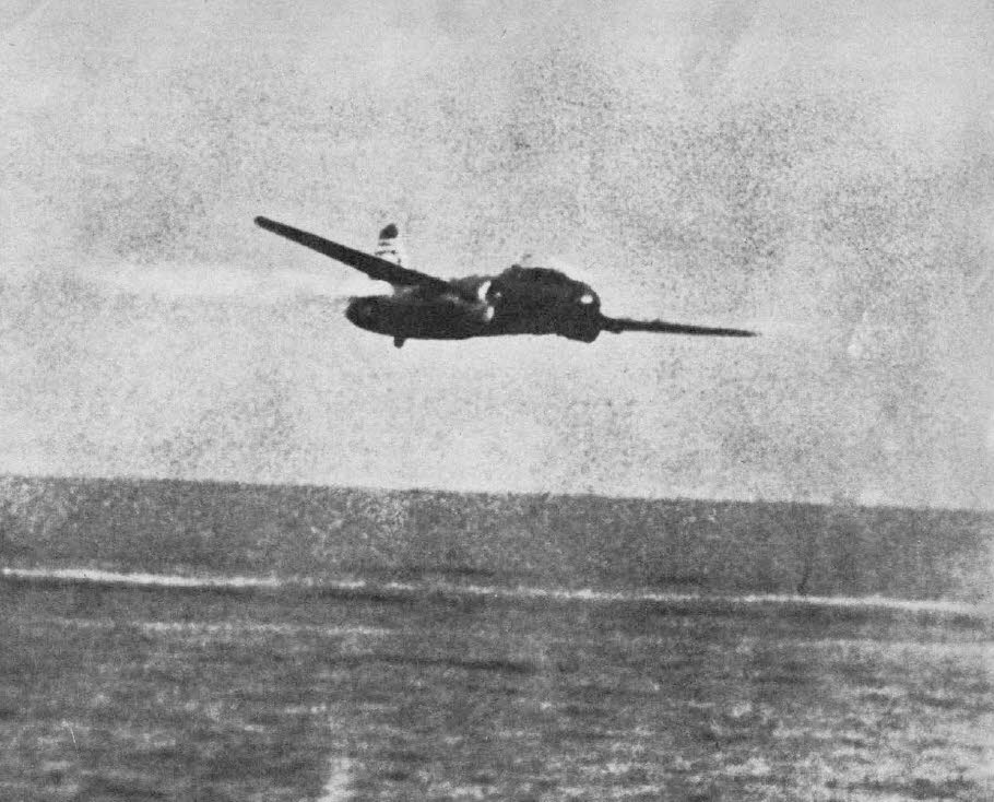 Mitsubishi G4M 'Betty' shot down attacking US fleet 