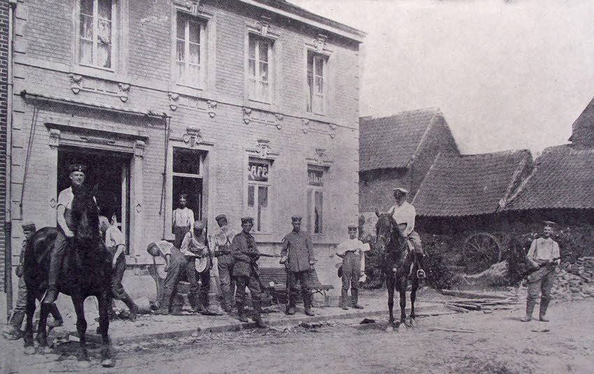 Cafe at Moelingen looted by Germans, 1914 