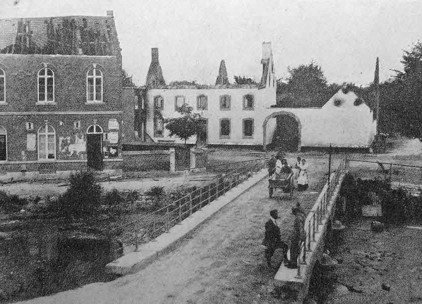Shelled Buildings at Moelingen, 1914 