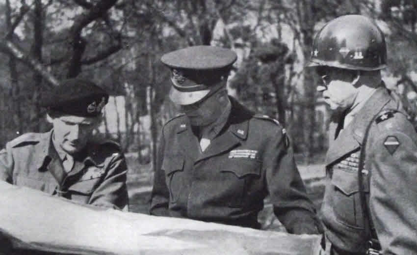 Montgomery, Eisenhower and Bradley after the crossing of the Rhine 
