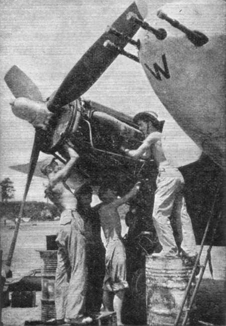 Mosquito being serviced in the Arakan 