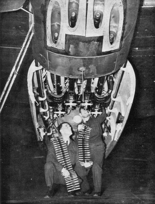 20mm cannon on de Havilland Mosquito being armed 