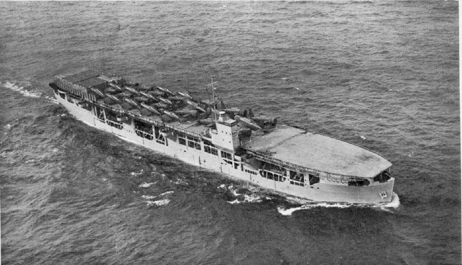 MV Acavus with deck cargo of aircraft 