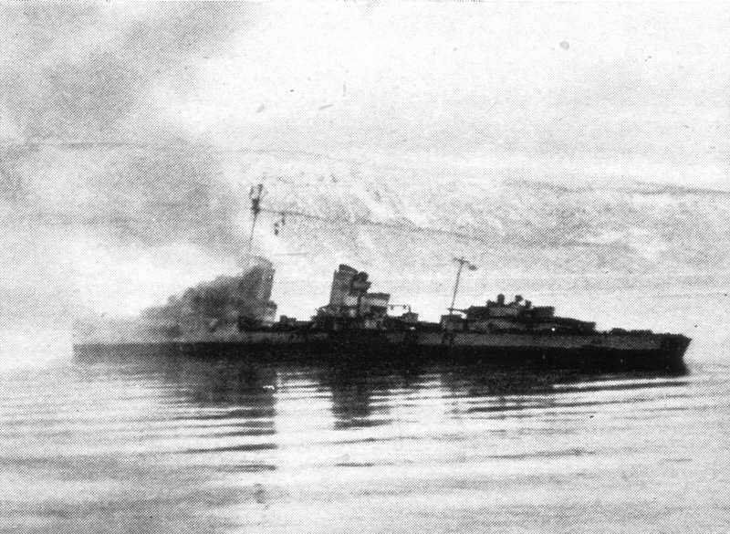 Second Battle of Narvik, 13 April 1940 - German destroyer drifting 