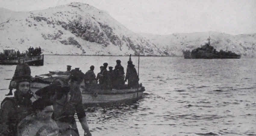 Norwegians being evacuated from Finnmark, 1945 